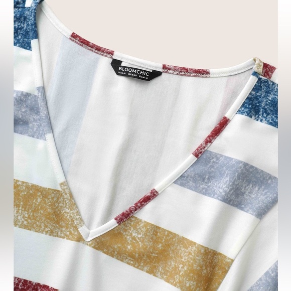 BloomChic Plus Size 6XL Color Striped Pocket Batwing Sleeve Dress us30 - Picture 5 of 7